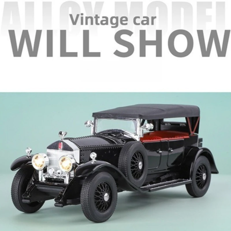 1:24 La primera generación de coches clásicos retro, modelo de aleación, juguetes con sonido y luz, regalos para niños, adornos de mesa