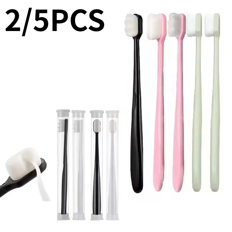 2/5 قطعة فرشاة أسنان ناعمة ذات شعيرات ناعمة مريحة مناسبة لرحلات العمل أنبوب فرشاة الأسنان تنظيف الأسنان للاستخدام المنزلي #1
