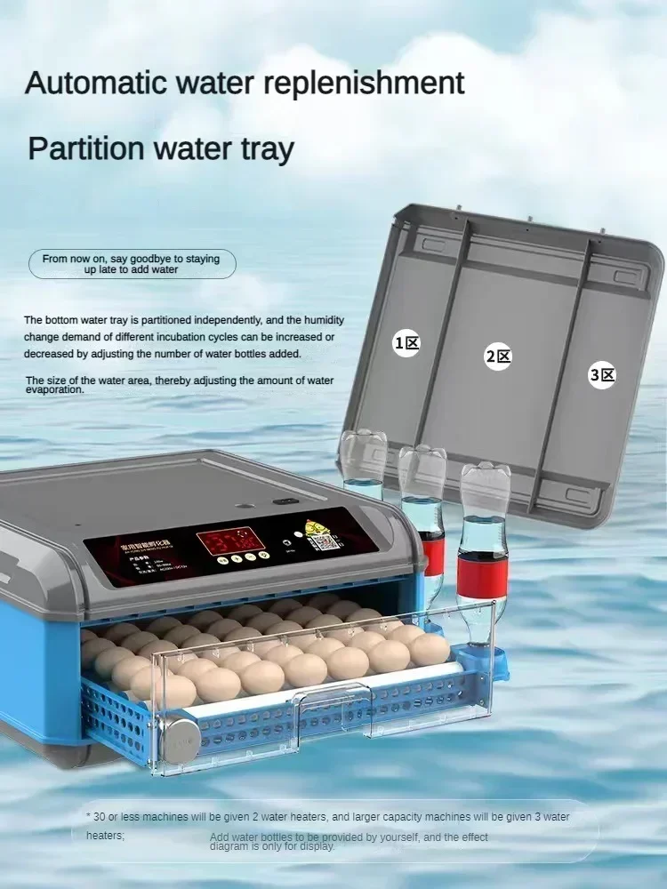 Fully Automatic Dual Power Hatching Machine 256-500 Capacity Egg Incubator Chick Roller Automatic Temperature Humidity Control