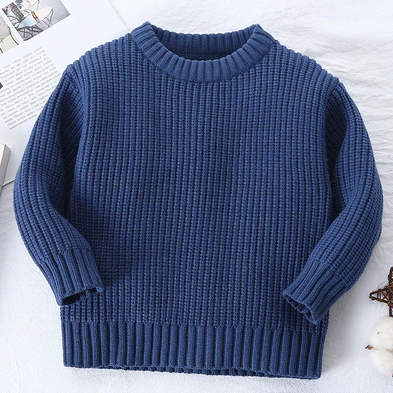 

Autumn Girls Sweaters Infant Knit Wear Toddler Knitting Pullovers Tops Spring Lotus Collar Baby Girl Boy Sweaters Kids Sweaters