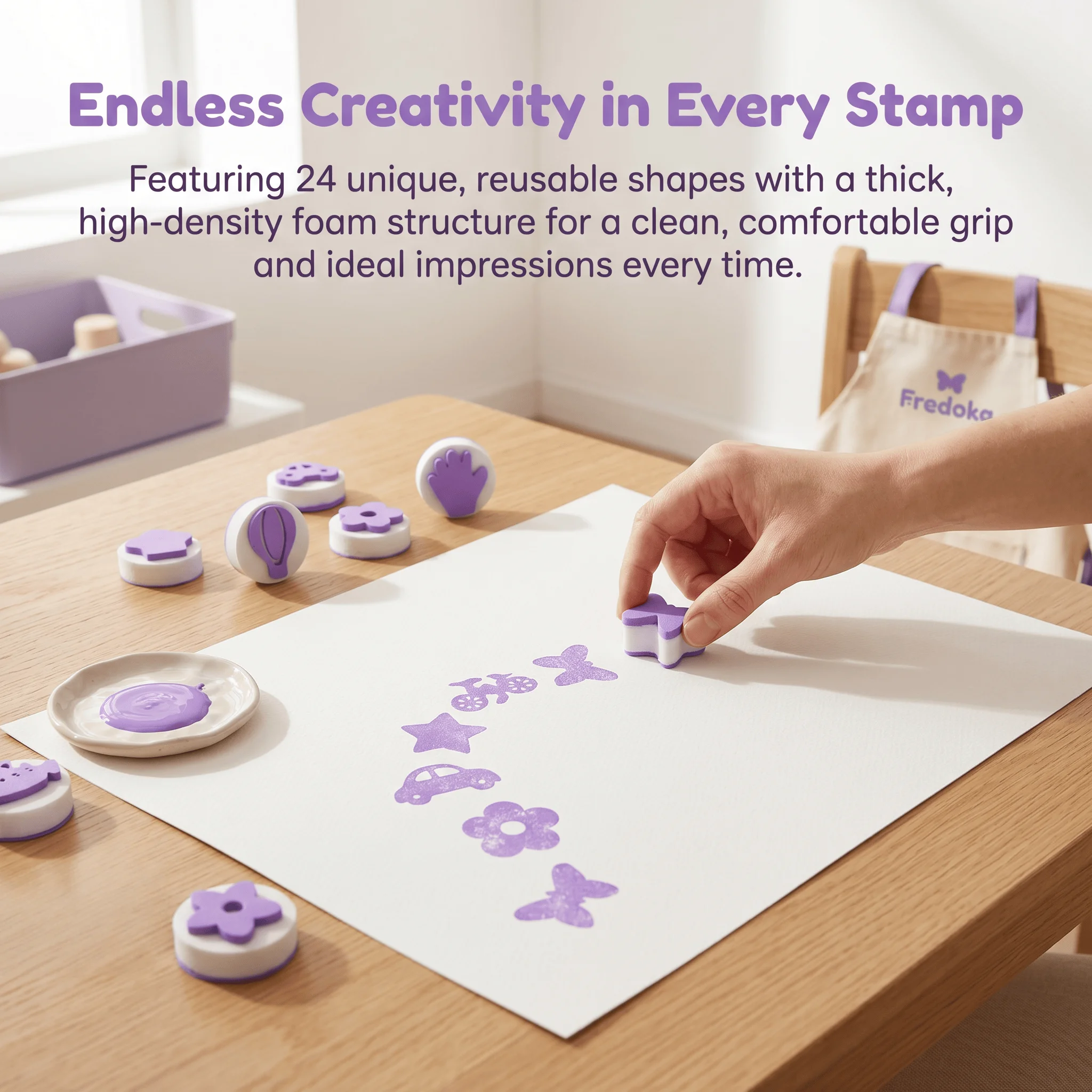 24個のEVAフォームスタンプセット、ノンスティックハンドル - Art Craft Stick のレビューと価格