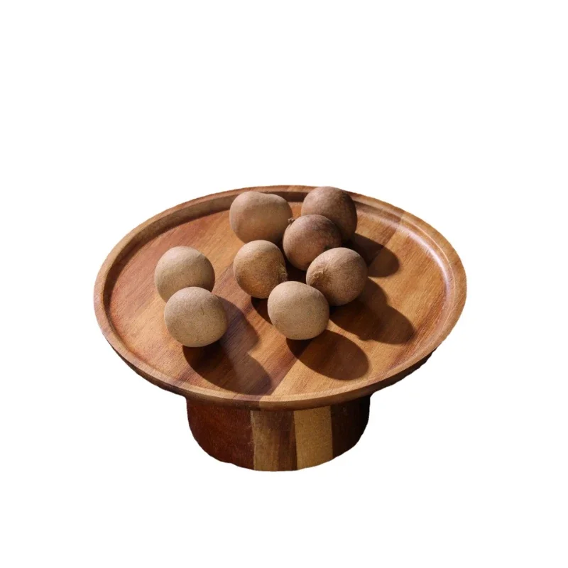Cake Stand 1pcs Wooden Tall Tray Cake Display Tray Fruit Dinner Plate Tableware Cake Stands Snacks Dessert Plate