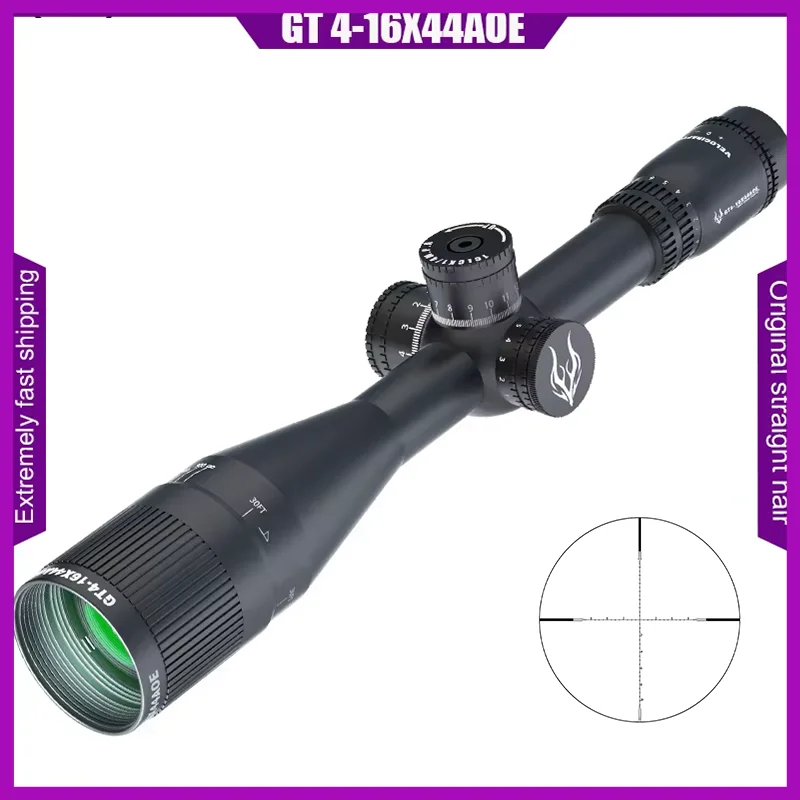 GT 4-16X44AOE Tactical Riflescope Spotting Rifle Scope Hunting Optical Collimator Airsoft Airgun Sight Red Green Cross