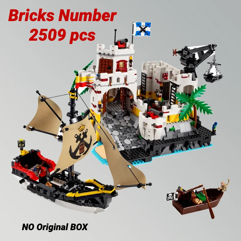 10320 NEW DIY Fortress Fortress Pirate Barracuda Bay Medieval Pirates Series Eldorado Modular Building Bricks Blocks Gifts Toys