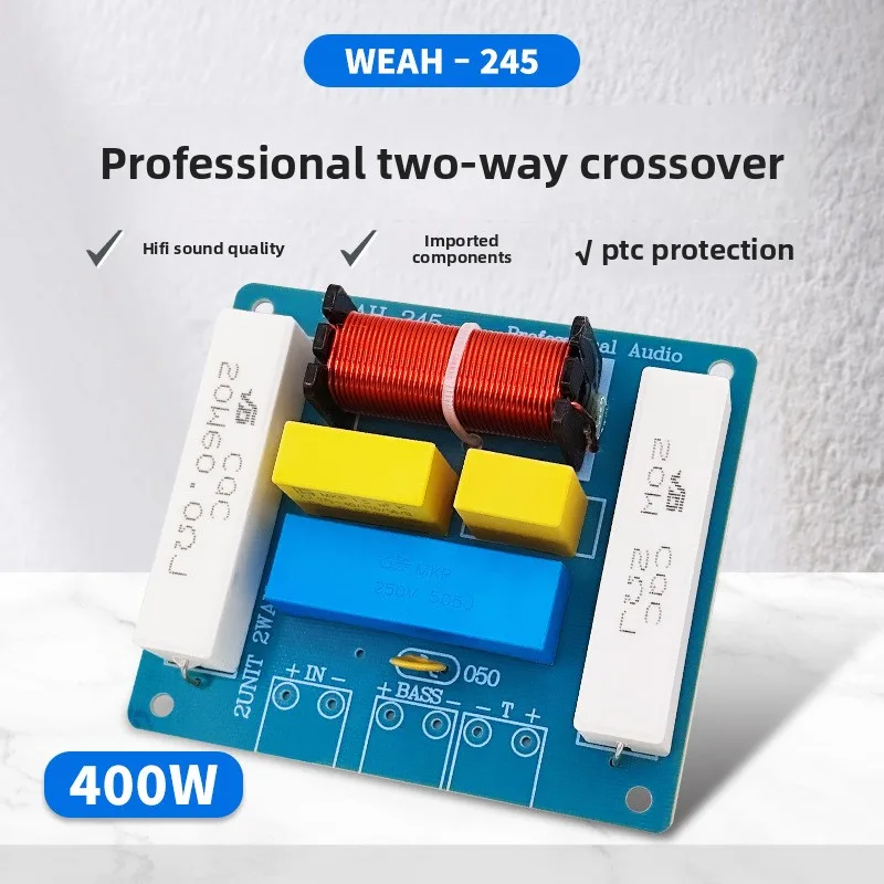 MW Audio 2 Stück 400W 2-Wege Hochleistungs-Lautsprecher-Frequenzweiche, Frequenzteiler für Klangverbesserung – Detail 1