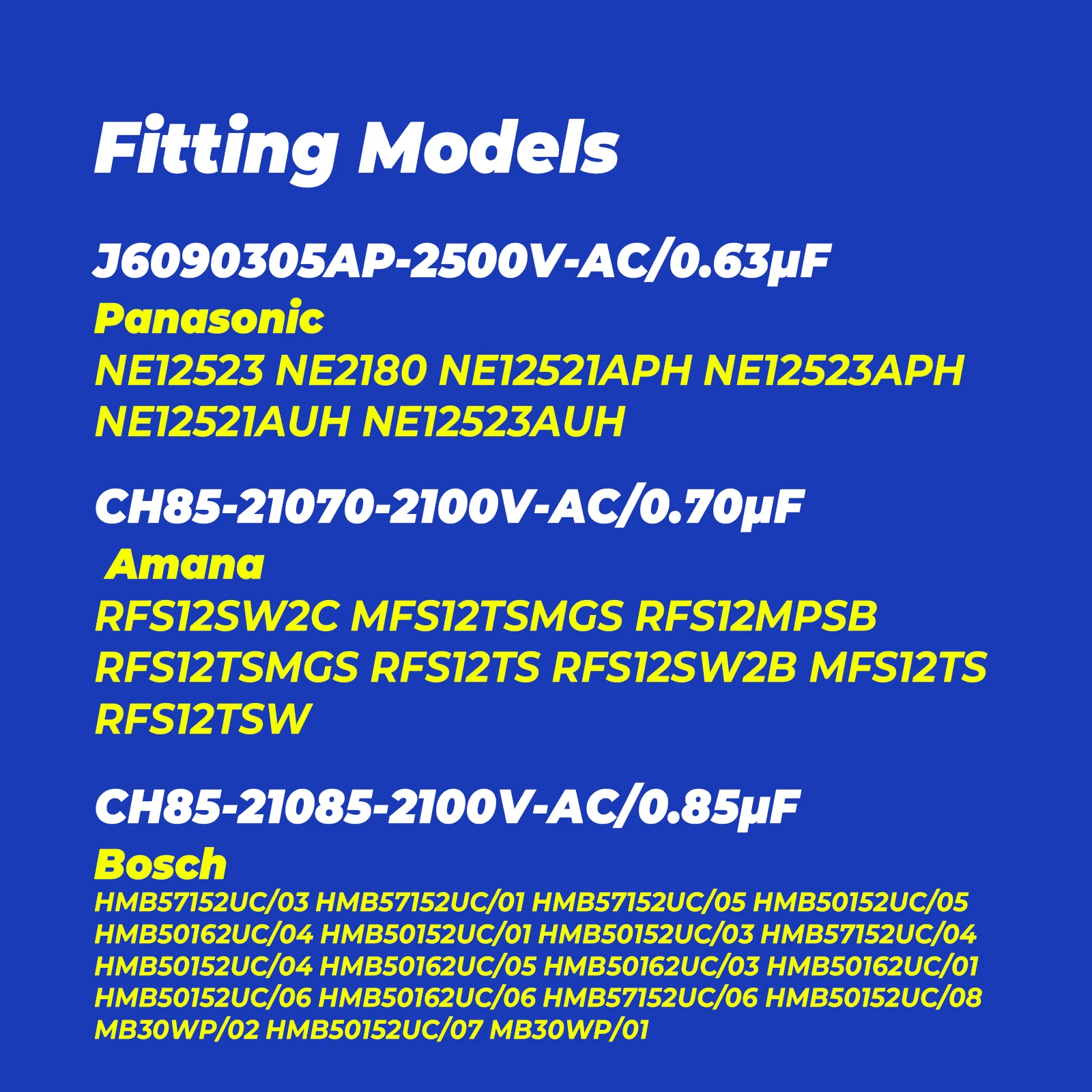 2100V.AC 0.85uF 50/60Hz CH85.21085 High Voltage HV CAPACITOR   Microwave Oven Replacement Parts