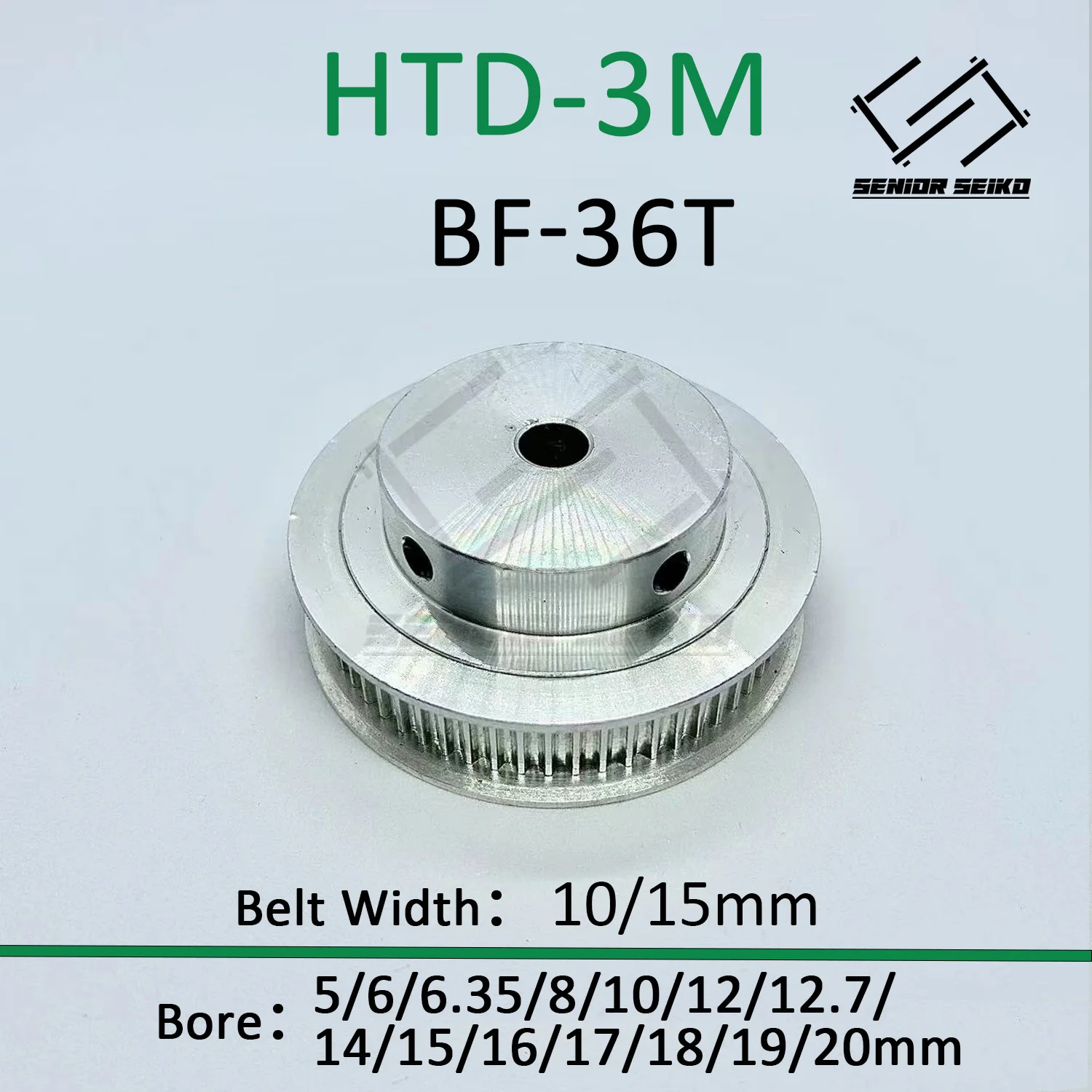 

HTD3M 36T Timing Pulley 3M 36teeth Belt Width 10/15mm Bore 5-20mm 3M Synchronous Wheel Pitch 3mm Belt Pulley