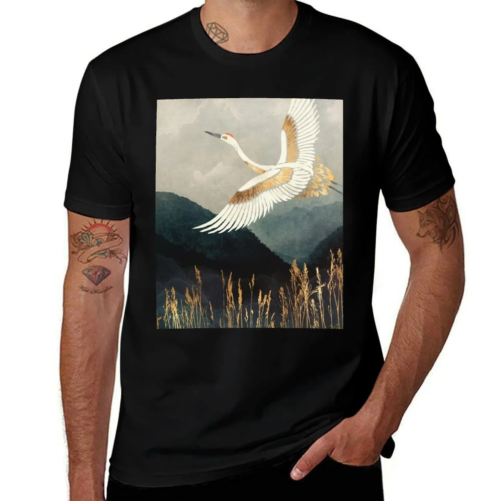 Elegant Flight T-Shirt Plus Size Basic Cotton T-Shirt