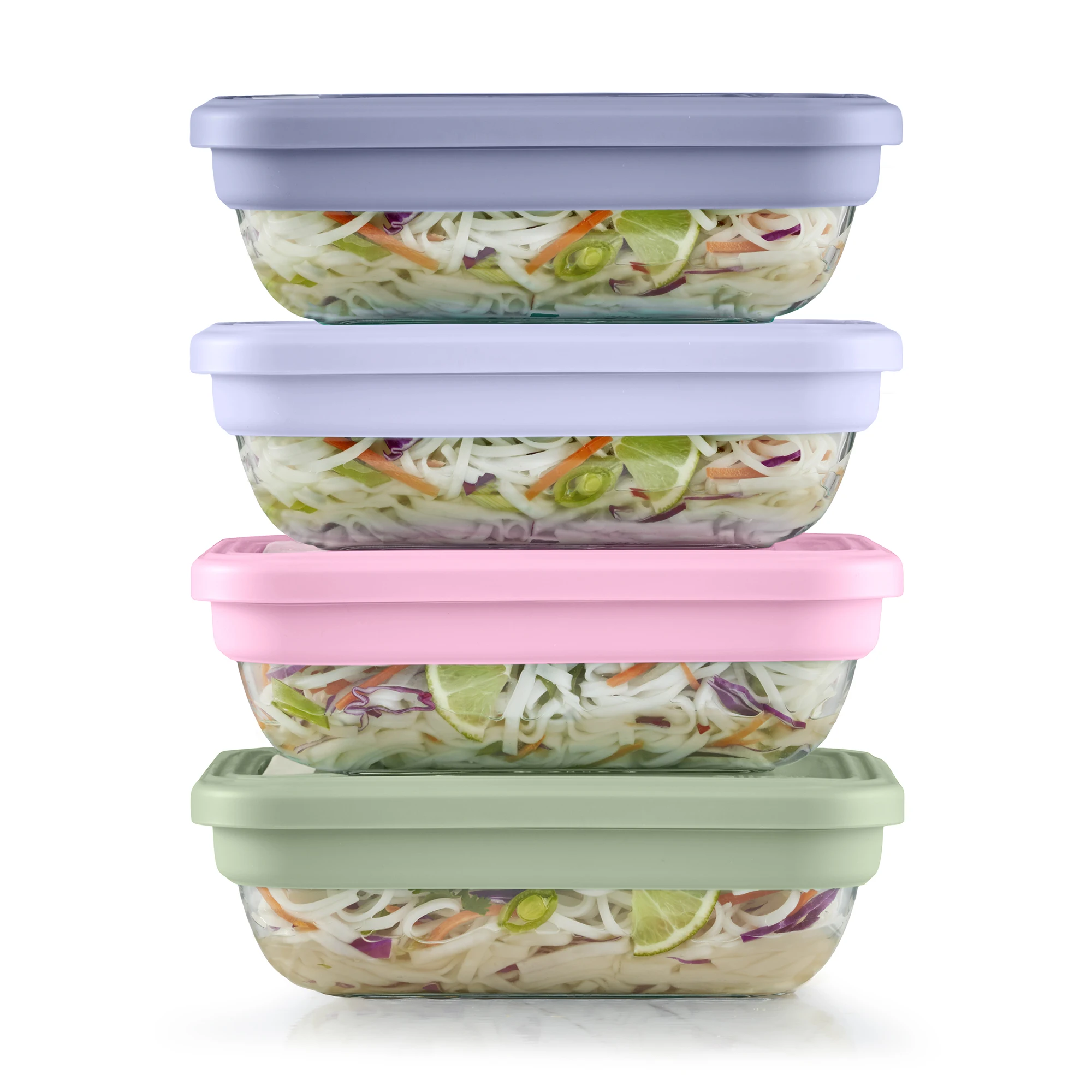 

Fresh Stack Glass 3.7cup 8piece Meal Prep Set, Designed to Help with Everyday Organization, and Meal Preparation