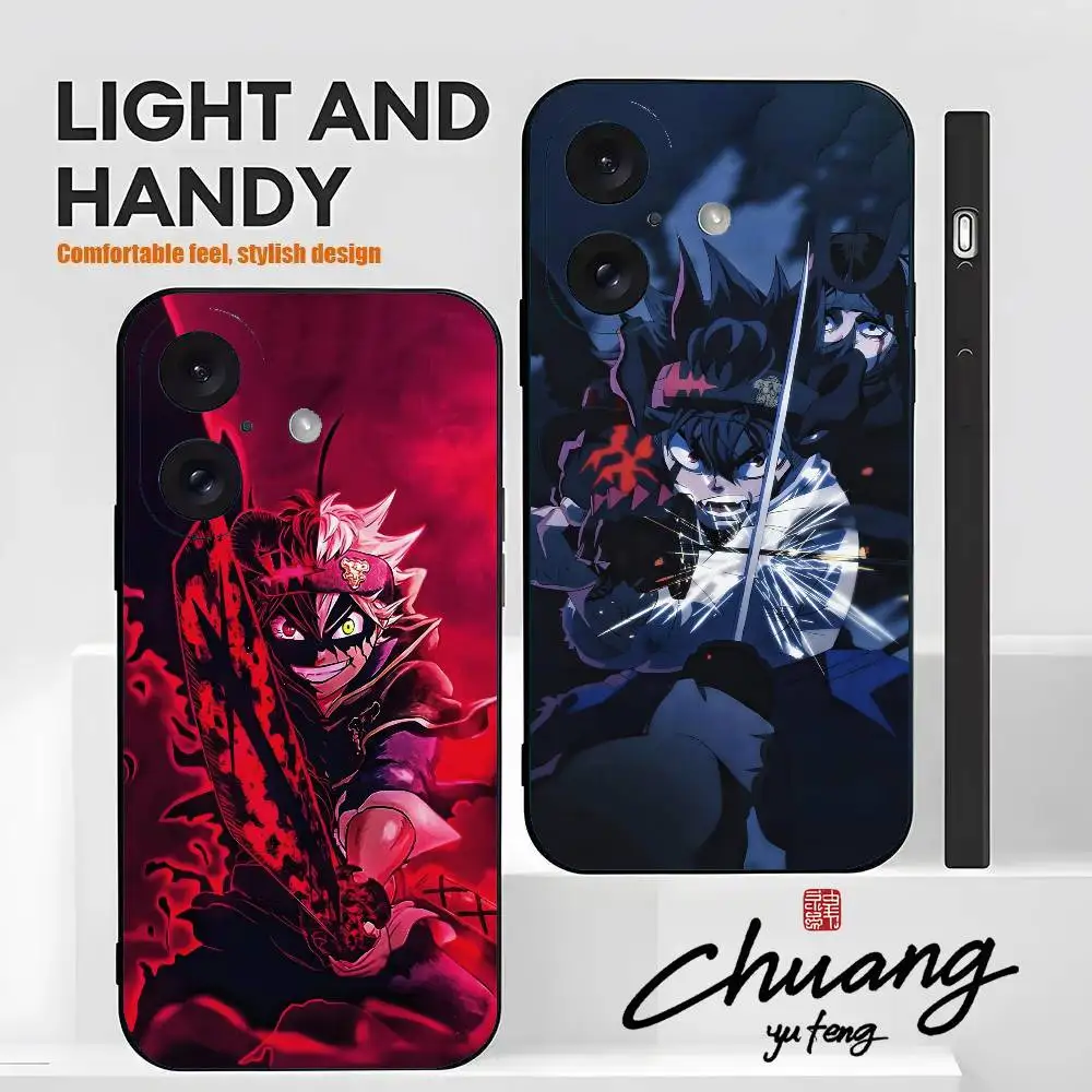 B-Black B-Butler Japanese Anime Phone Case Stylish Black Matte TPU Case For 11-16. Anti-slip And Wear-resistant