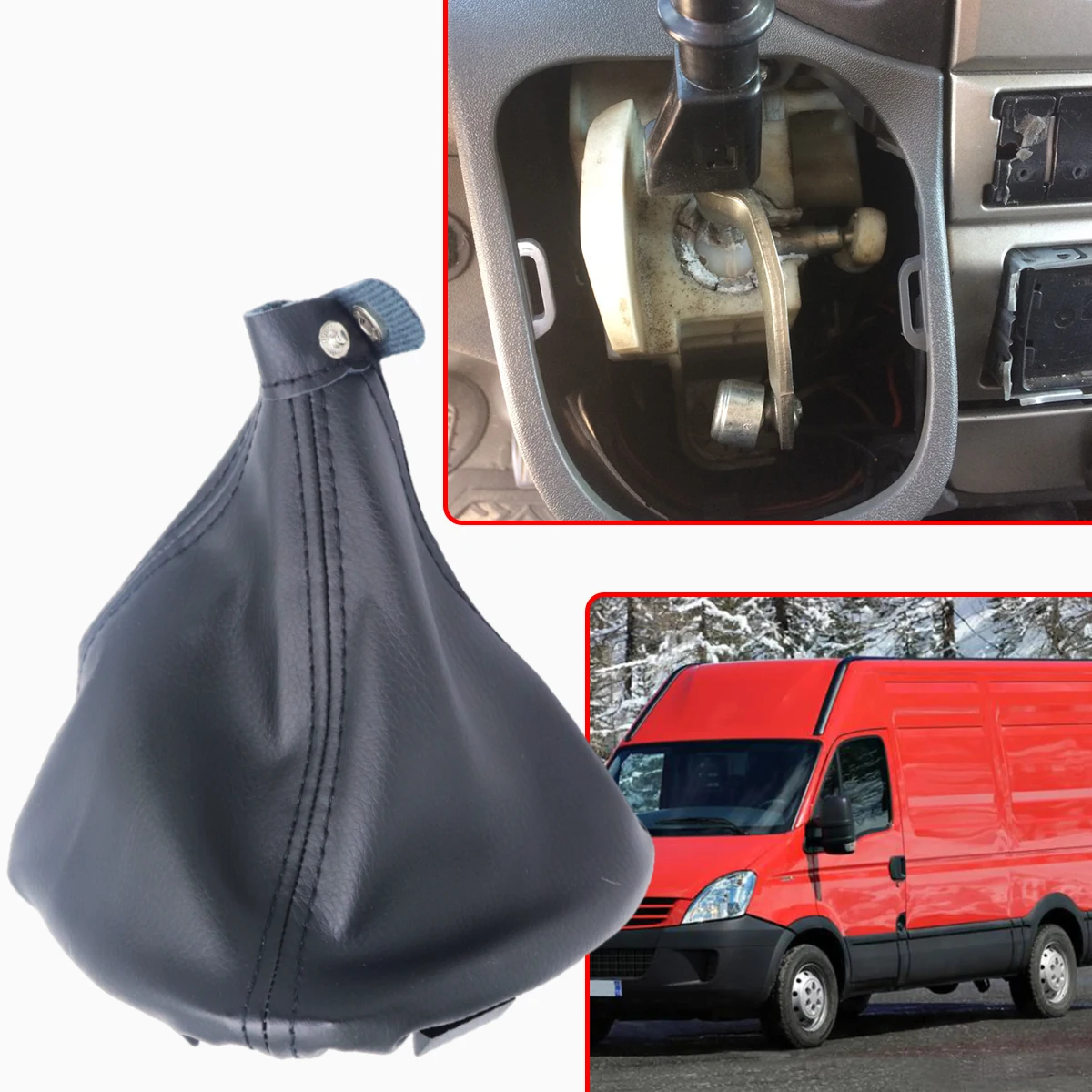 For Iveco Daily 4th Gen 2006 - 2011 Upgraded Leather Gear Gaiter Dustproof Shifter Cover 5/6 Speed Stick Lever Shift Knob Boot