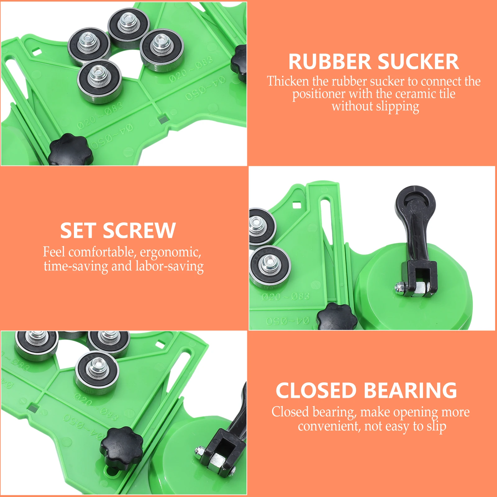 

1pc Woodworking Drilling Locator Hole Opener Tool Dual Suction Borehole Positioning Tool For Glass Tile Door Installation