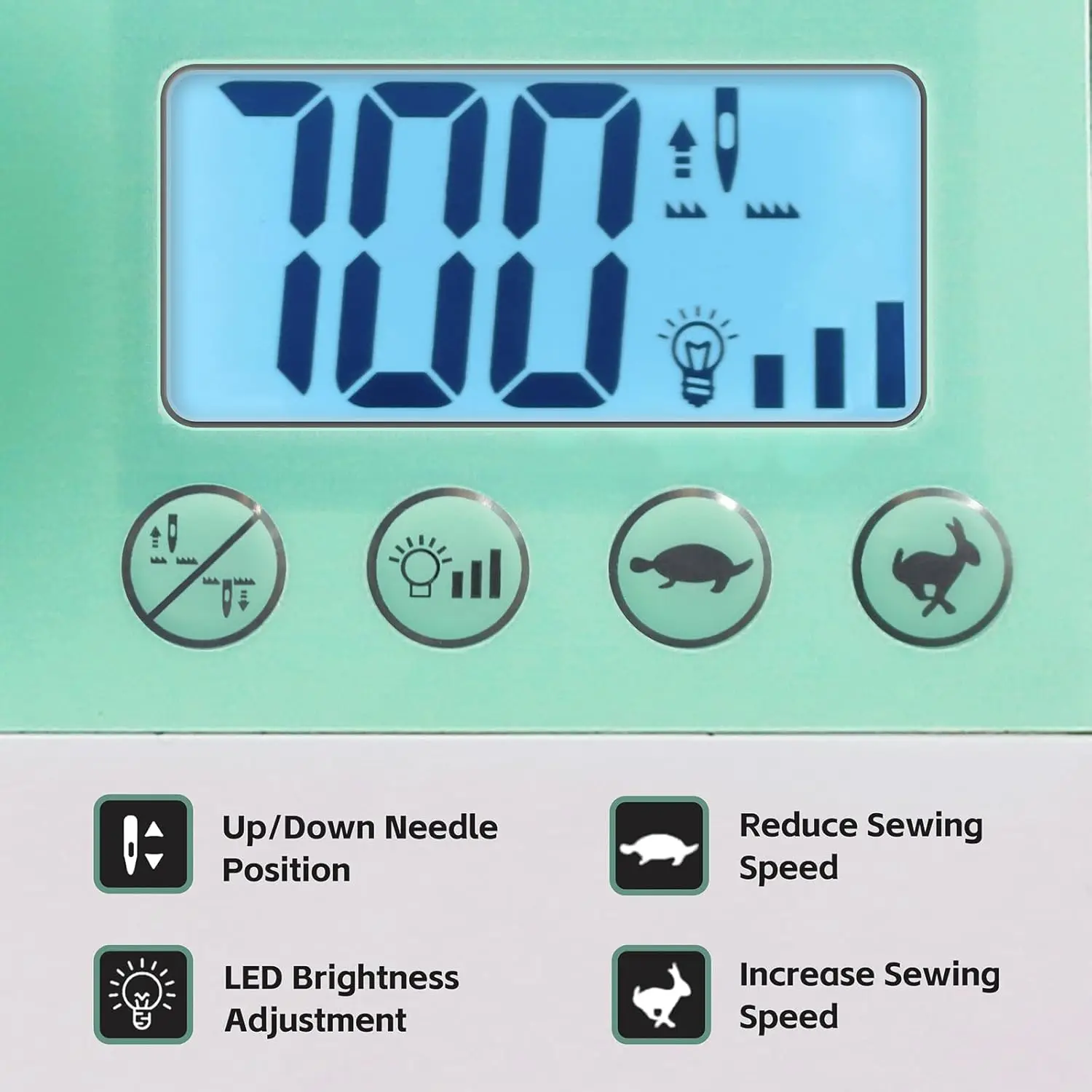 ماكينة خياطة بالحجم الكامل FYe320 مع دواسة قدم للتحكم في السرعة، محمولة شديدة التحمل، 25 غرز مدمجة، 6 بكرات، 5 أقدام خياطة