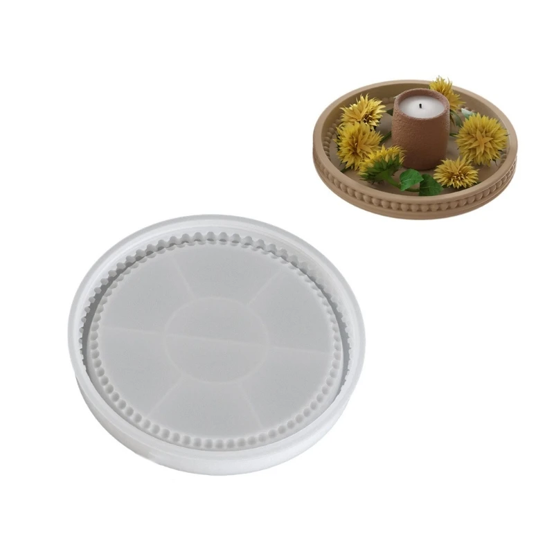  Sturdy Large Capacity Round Plate Tray Portable for Weddings and Celebrations