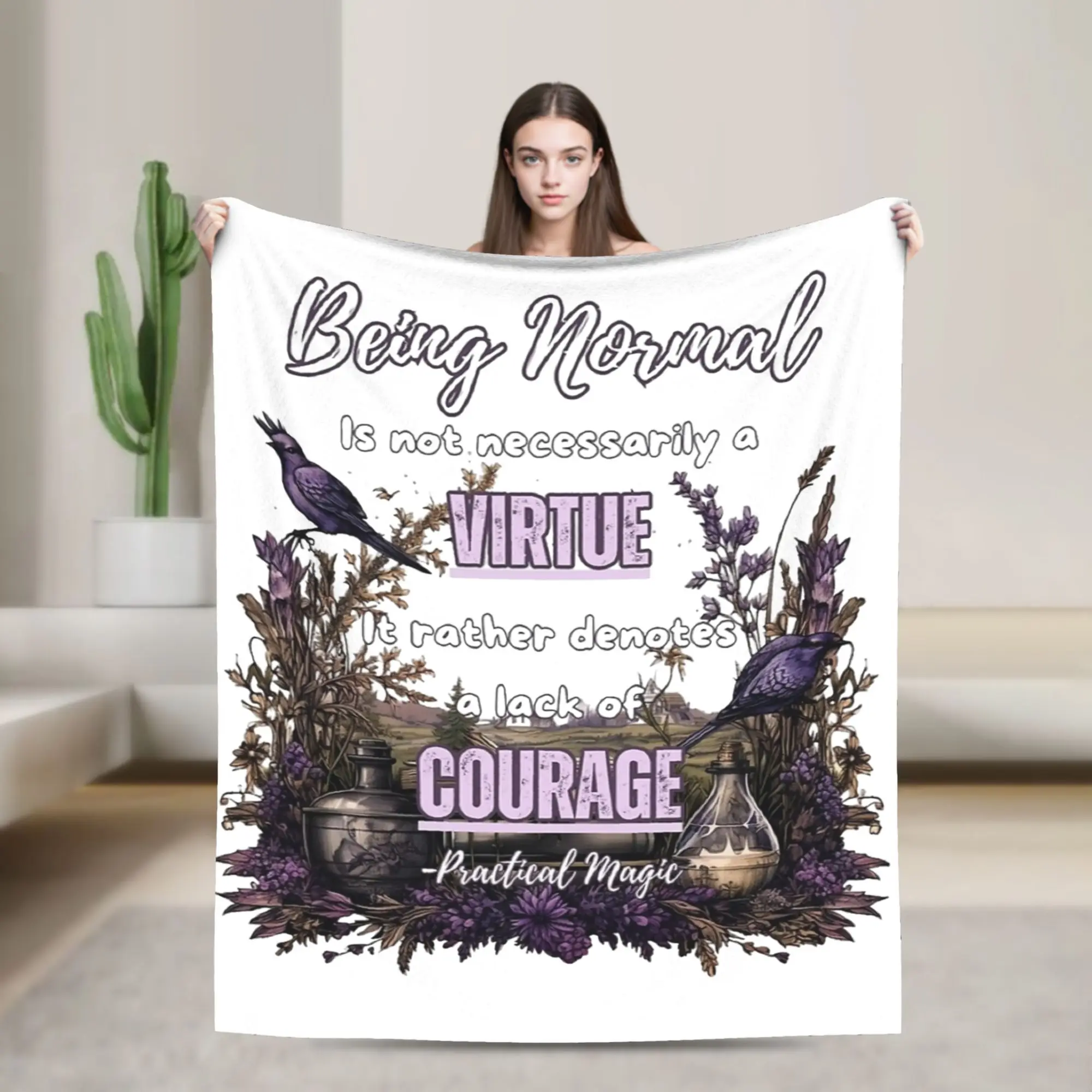 Practical Magic Aunt Frances Quote- 'Being Normal' Blanket Velvet Summer Thin Throw Blanket for Bed Bedroom Quilt
