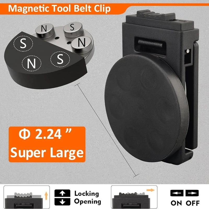 Magnetic Tool Belt Clip,Non-Slip Magnet Tool Holder For Belt,Magnetic Clip Tool Belt Accessories For Hammer Screwdriver