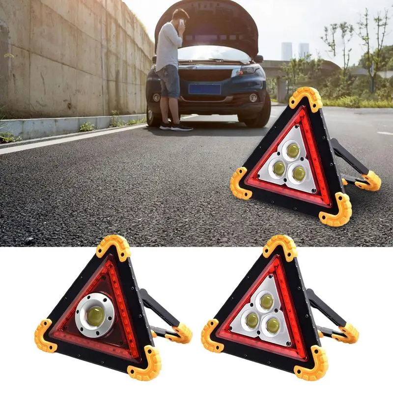 Автомобильные огни безопасности, дорожный треугольный дизайн, многофункциональный штатив с 4 фоторежимами для аварии, автомобиля, кемпинга, пешего туризма