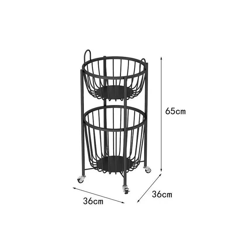 Kitchen Islands Trolleys 2-layer Dirty Laundry Basket with Wheels Household Rack Bathroom Kitchen Movable Storage Utility Cart