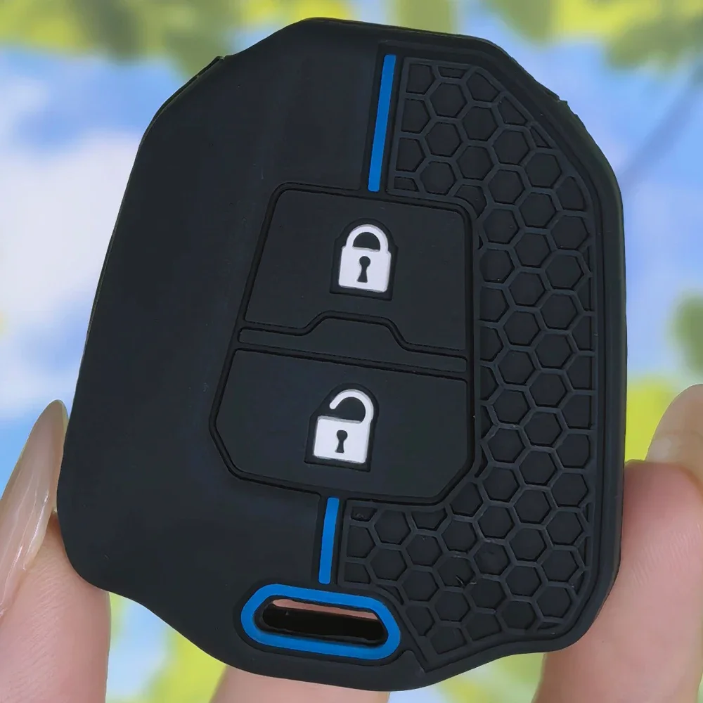 Embossed Honeycomb Key Case For Isuzu D Max Mu‑x V‑Cross Truck Durable 2‑Button Car Fob Shell Protector Accessory