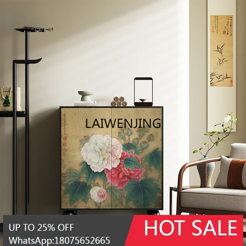 SGF flower storage decorative porch cabinet solid wood living room wall side cabinet free installation