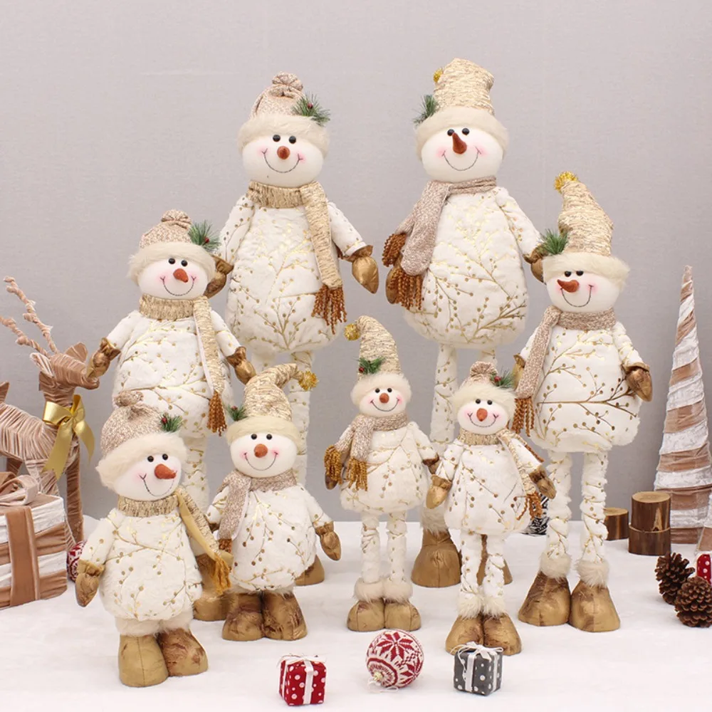 Gilding Christmas Snowman Telescopic Doll Printing Festival Christmas Doll Elf Cute Cartoon Merry Christmas Decoration