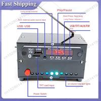 -ABDH DIY FM Radio Electronic Kit Bluetooth Audio 5Wx2 Spectrum Indicate Music Player Soldering Practice