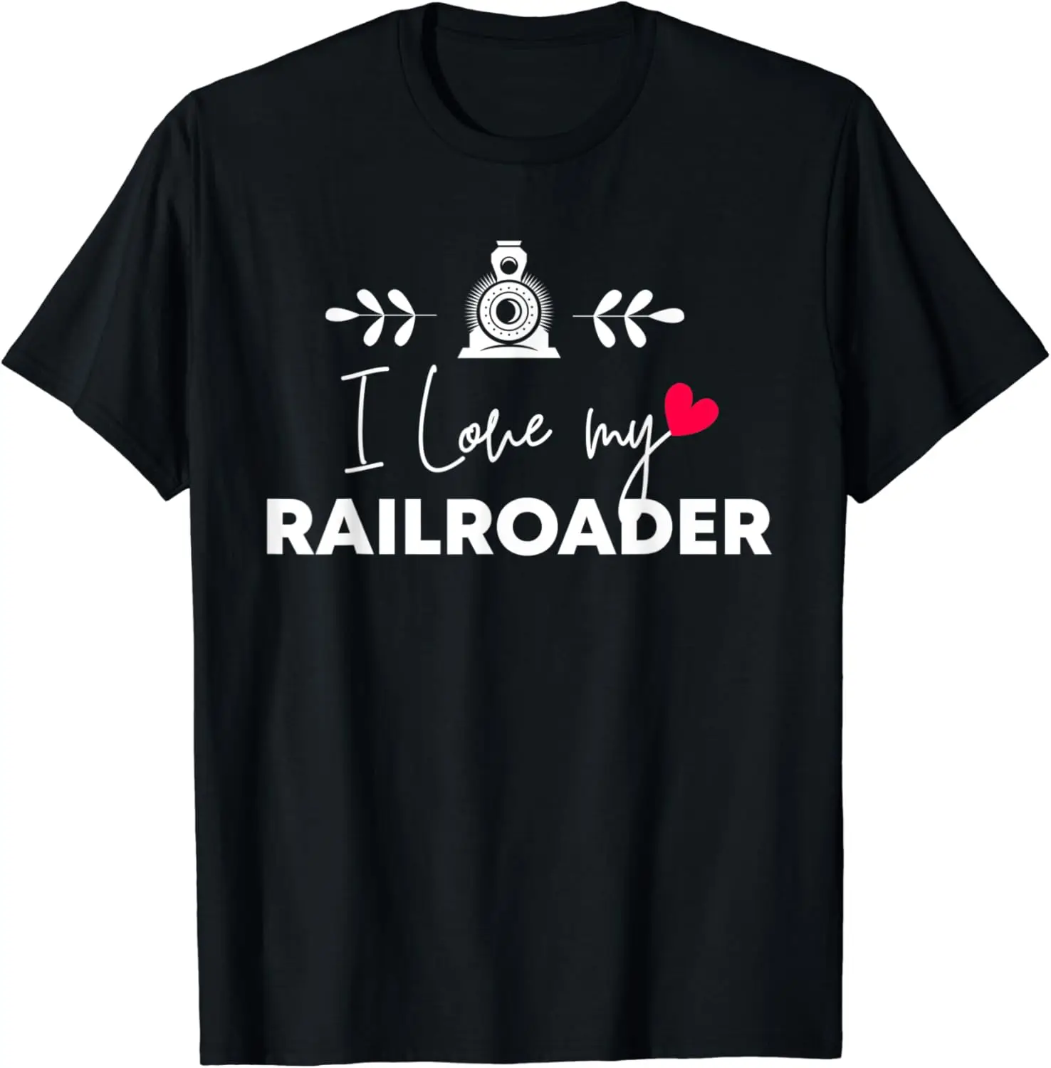 

Мужская и женская хлопковая футболка с короткими рукавами I Love my Rail roader