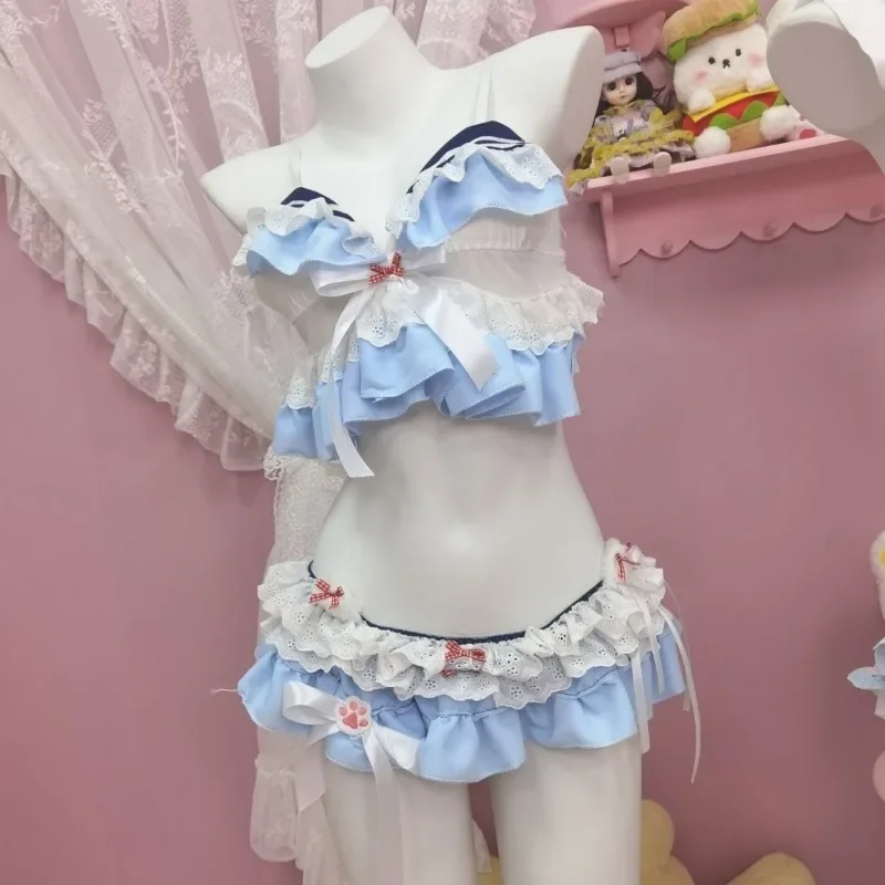 ชุดว่ายน้ำบิกินี่แบบสั้นพิเศษ สายคล้องคอ ทรงบัสติเยร์  ชุดเซ็กซี่สำหรับใส่ไปทะเล  ชุดเซ็ตเต็มสำหรับผู้หญิง ฤดูร้อน