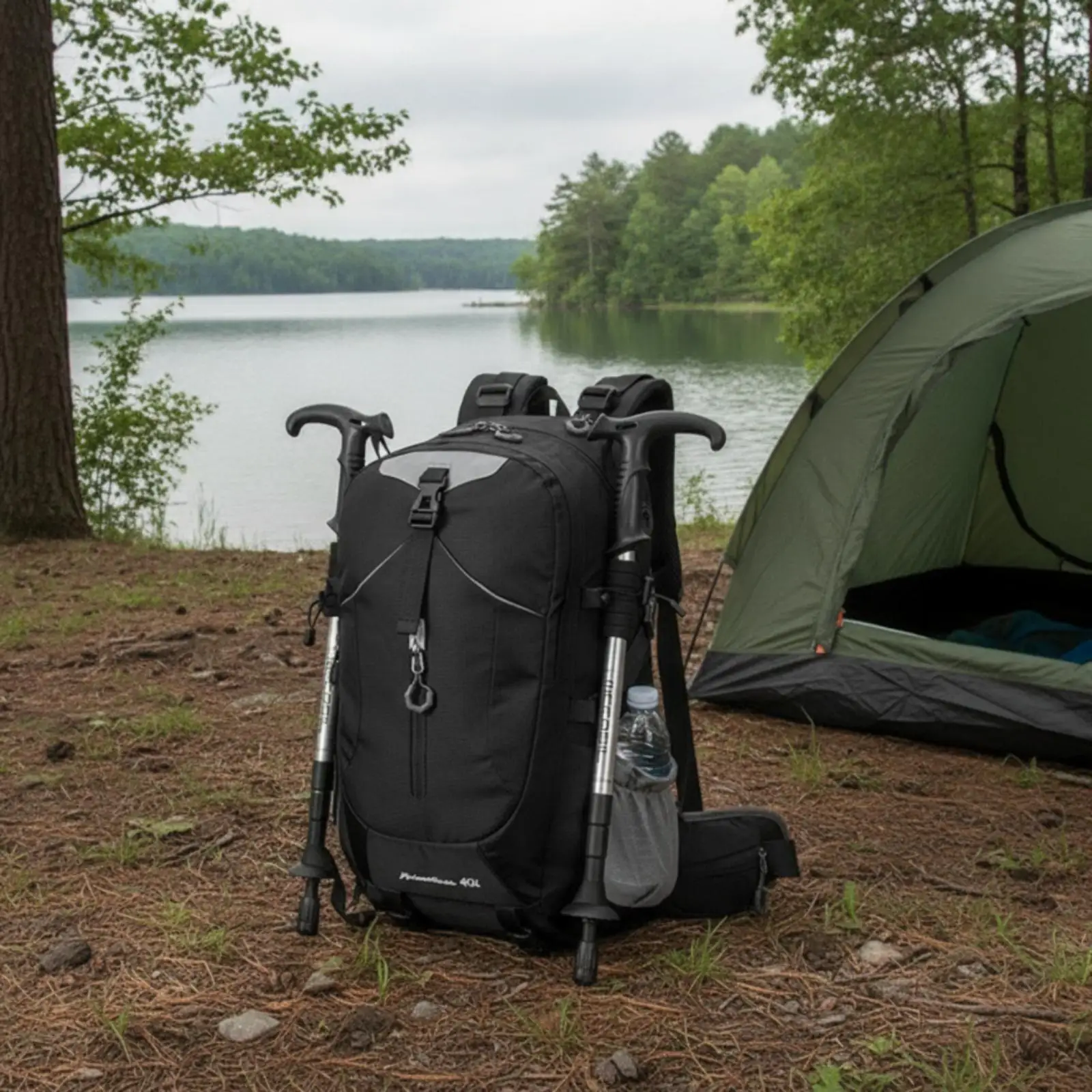 Large Capacity 40L Mountaineering Backpack with Suspended Back System Breathable Padded Shoulder Straps for Outdoor Hiking