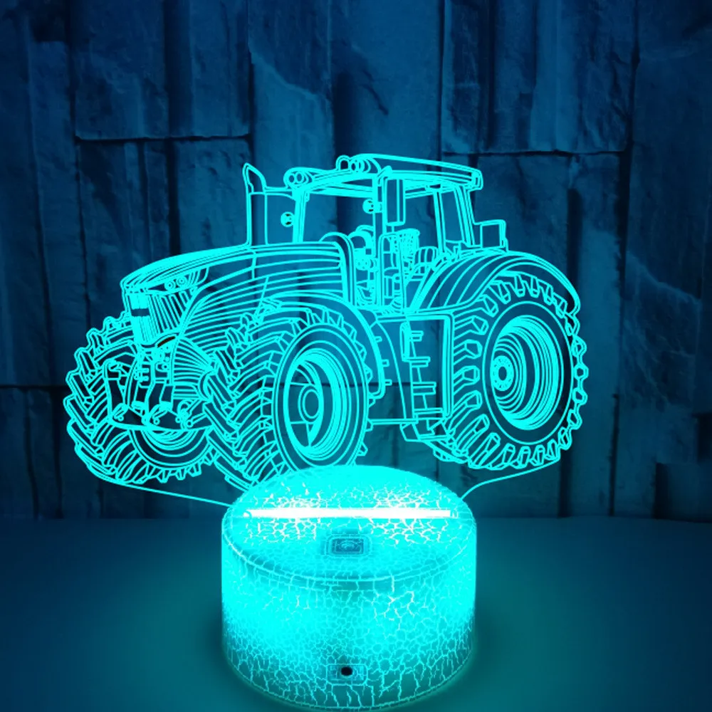 7Colors/16 Colors Changing Lamp Remote Control&Smart Touch 3D Night Light Decor Bedside 3D Illusion Crack Base Lamp