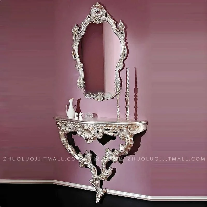 

A16 French solid wood carving entrance table hanging wall court wall hanging baroque