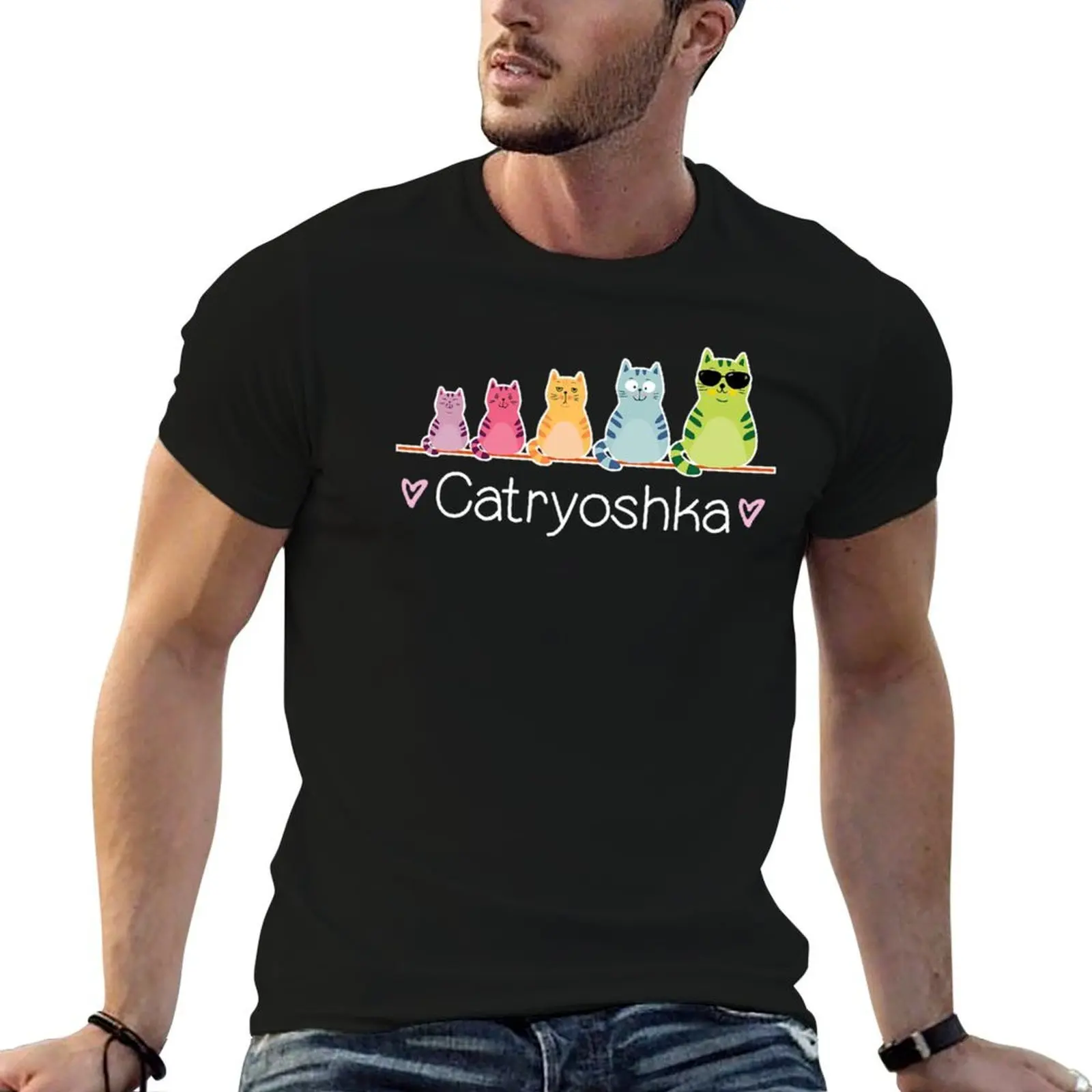 Catryoshka Cute Cats Matryoshka Russian Nesting Doll T-Shirt shirts graphic tee tops mens t shirts top quality