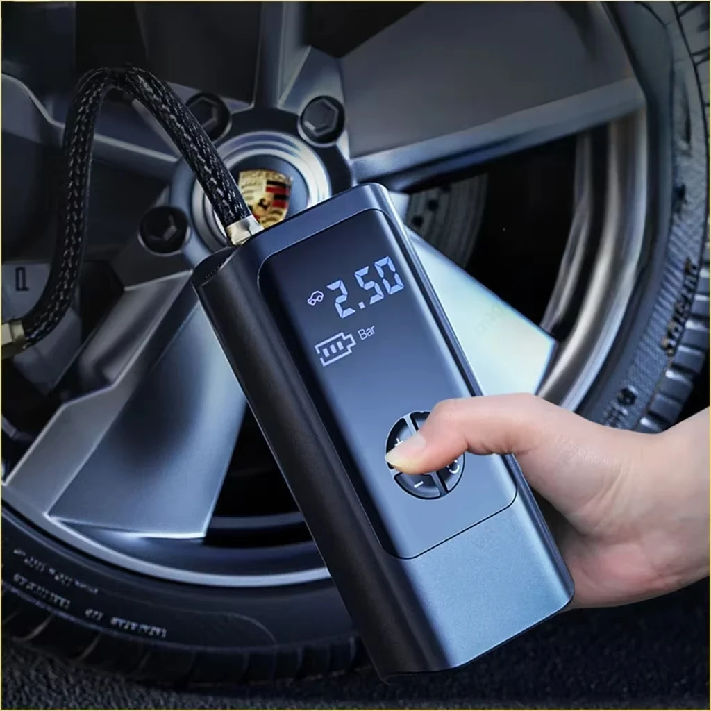 Per Xiaomi 8000mAh Wireless Wired Compressore d'aria per auto portatile 12V 150PSI Pompa di gonfiaggio elettrica per pneumatici per auto Moto Palle