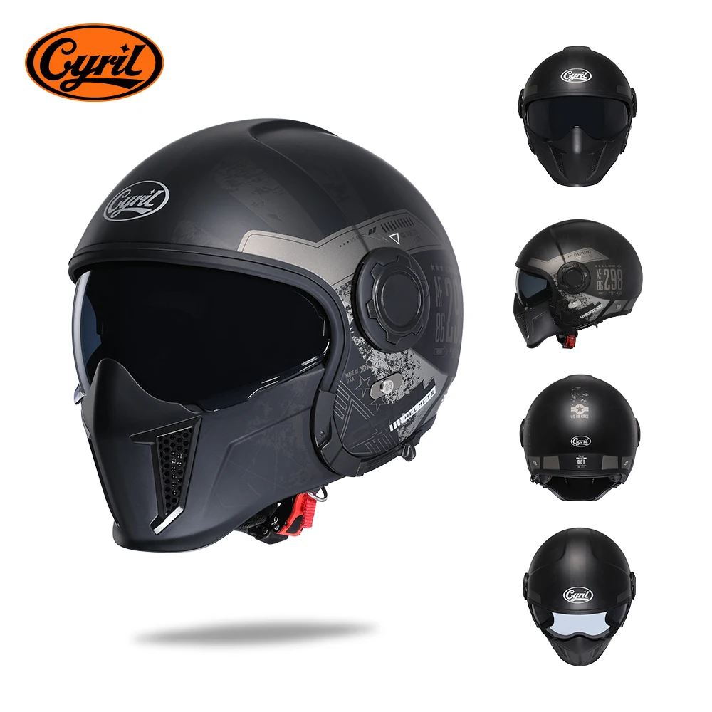 Modulaire Motorhelm Volledig Gezicht Open Helm Herenhelmen DOT ECE GOEDGEKEURD CYRIL OP12A Capacete De Moto Masculino