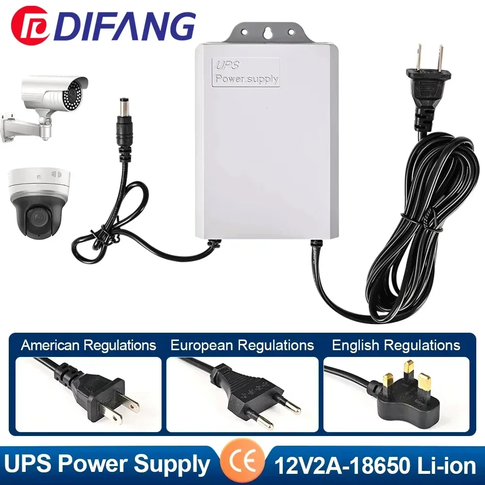 Alimentazione telecamera 3M Adattatore DC12V2A Alimentazione batteria fotocamera Impermeabile Sicurezza ad alta temperatura Monitoraggio UPS Interruzione di corrente Resistenza