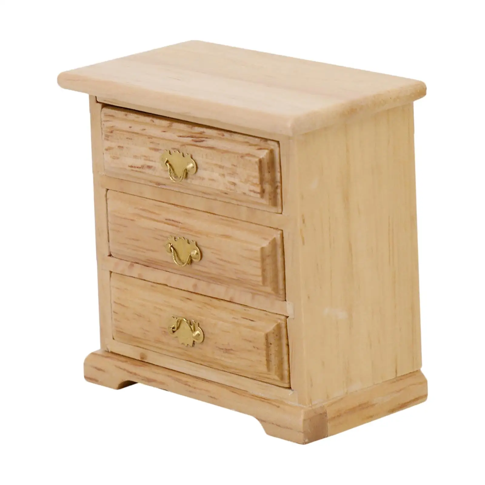 خزانة مصغرة على الطراز العتيق مع أدراج 1 12 أثاث غرفة نوم بيت الدمى لعبة مشهد صغير للأطفال #5