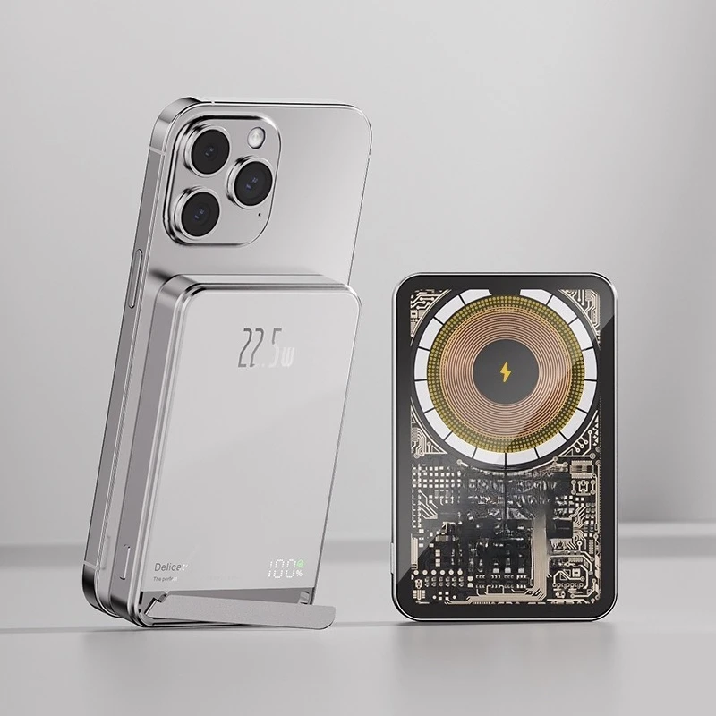 Power Bank Baru 5000mAh/10000mAh Berkualitas Tinggi dari Paduan Aluminium, Baterai Cadangan Macsafe, Pengisi Daya Ponsel Nirkabel Magnetik