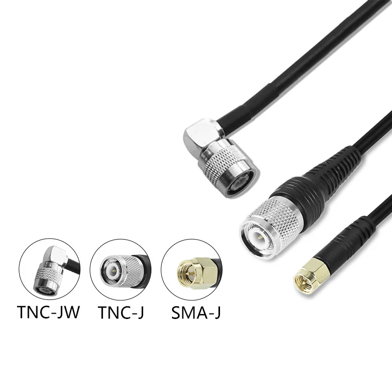 Pure copper injection molding 50-3 wire GNSS antenna driving test feeder TNC male to TNC/SMA male connection adapter cable