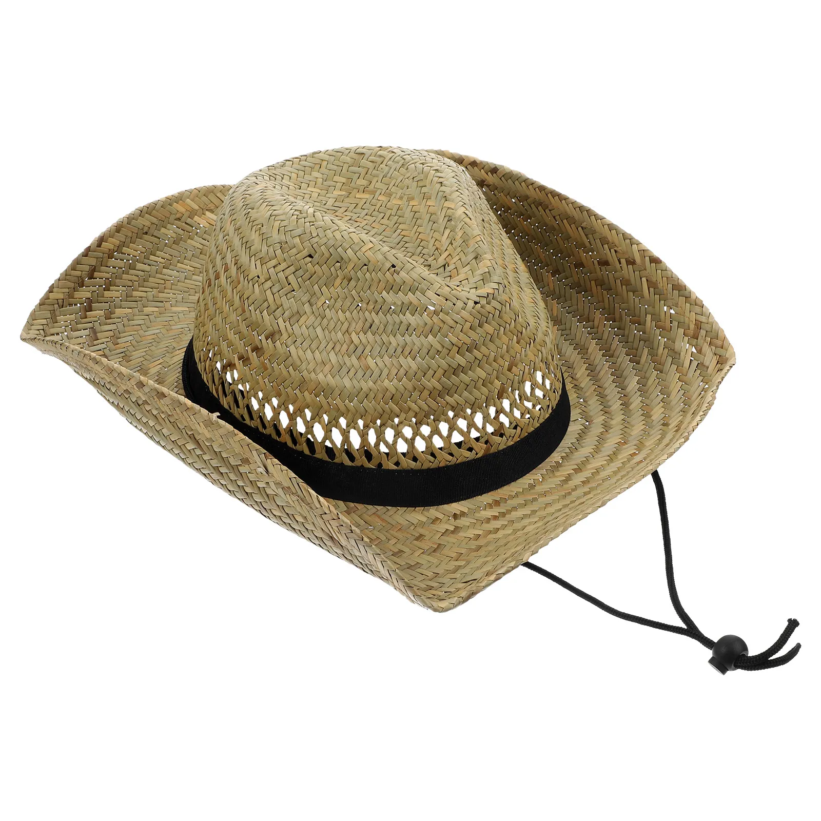 

1pc Cowboy Straw Wide Brim Men'S Lightweight Sun For Outdoor Party Barbecue Farm Costume Stage Performance Hats Farmer Costume