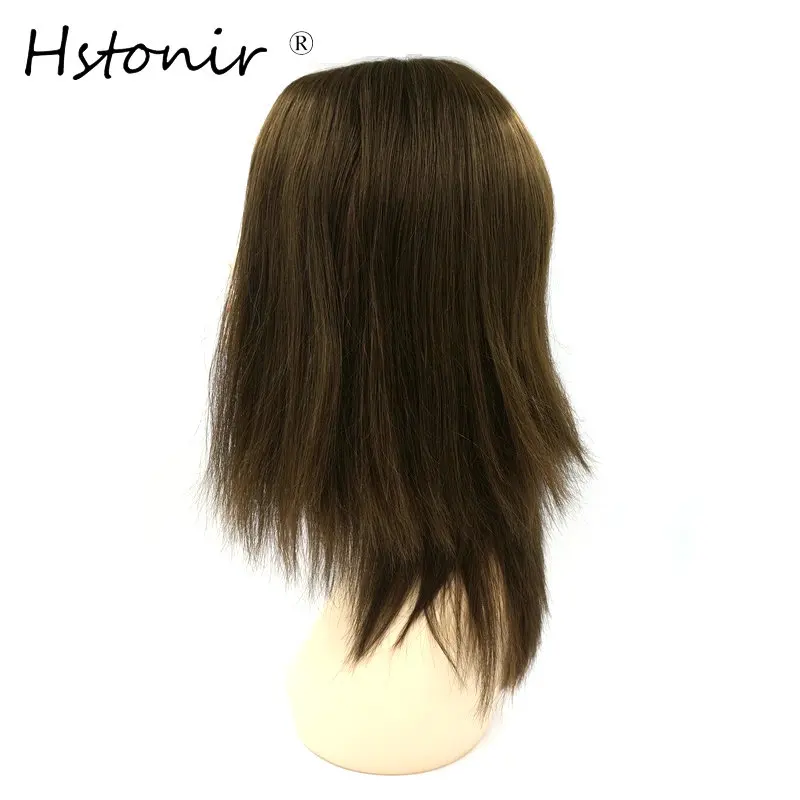 Hstonir Straight Kosher Wig Silk Top Certificated Jewish Wig Sheitels European Remy Hair Hairpiece Pelucas De Mujer J002