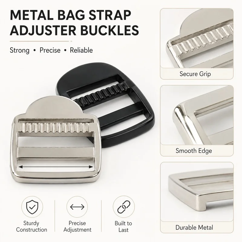 4/10Pcs 20/25/32mm Metal Tri-Glide Slider Buckle Backpack Shoulder Strap Adjuster Replacement Webbing Repair Sewing Hardware Kit