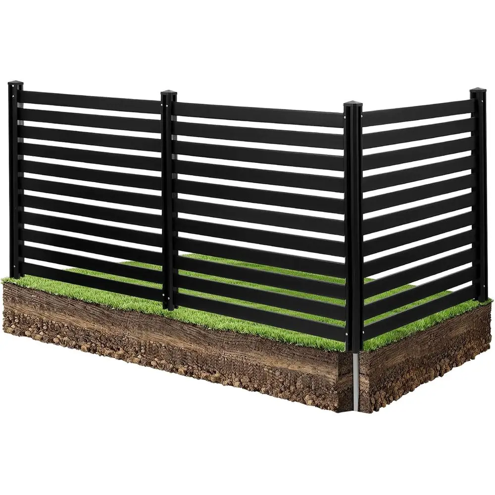 

3 Panels Outdoor Privacy Sn, 50 x 48 in Air Conditioner ence with 27.6 in Ground Stakes, Pool Equipment Enclosure, Vinyl Privacy