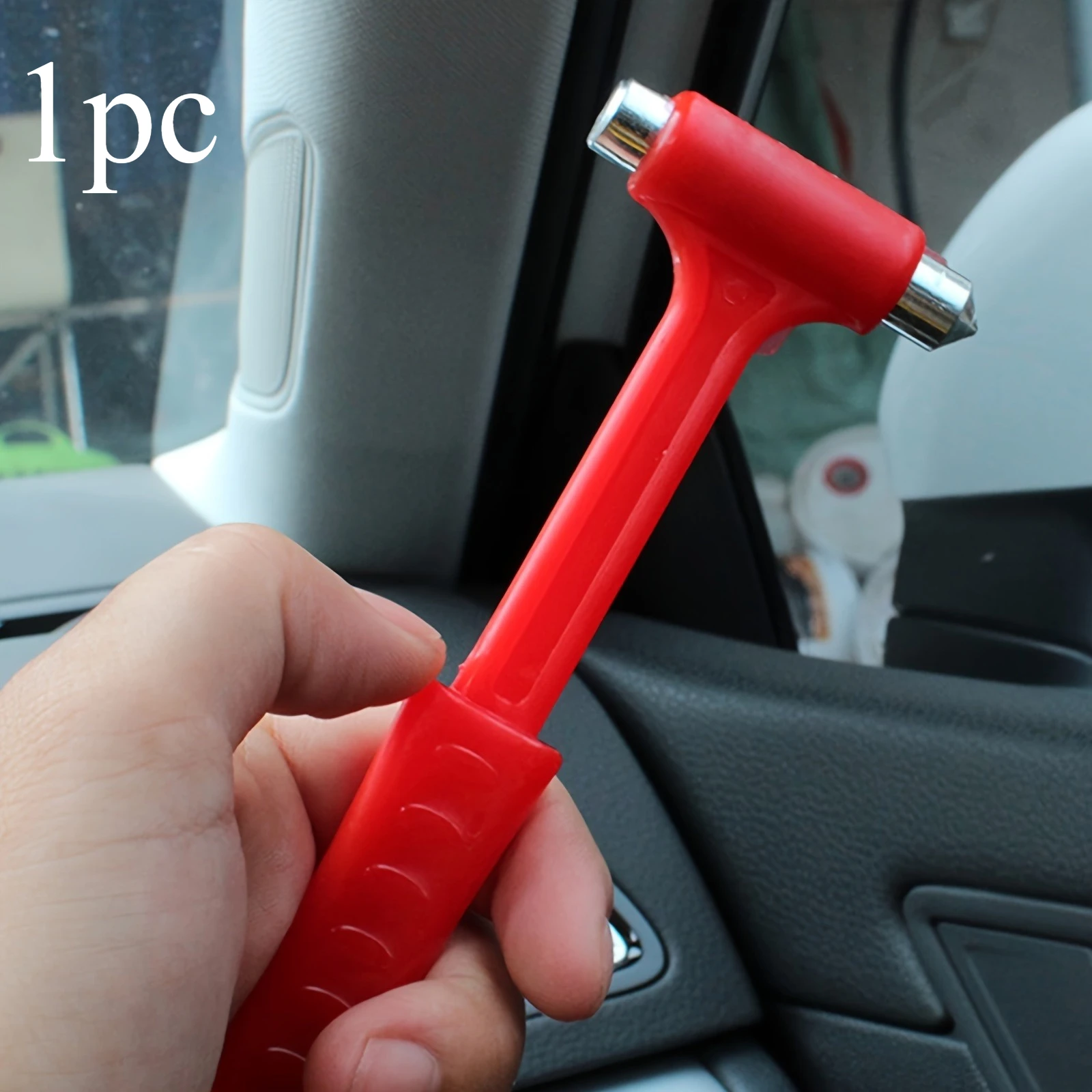 1pc Stay Safe on the Road: Car Emergency Escape Hammer with Seat Belt Cutter Accessory