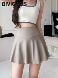 Summer New Casual Sports Pleated Mini Skirt Shark A-line Short Skirts Women High Waist Elastic Slim Sexy Fitness Yoga Skirt