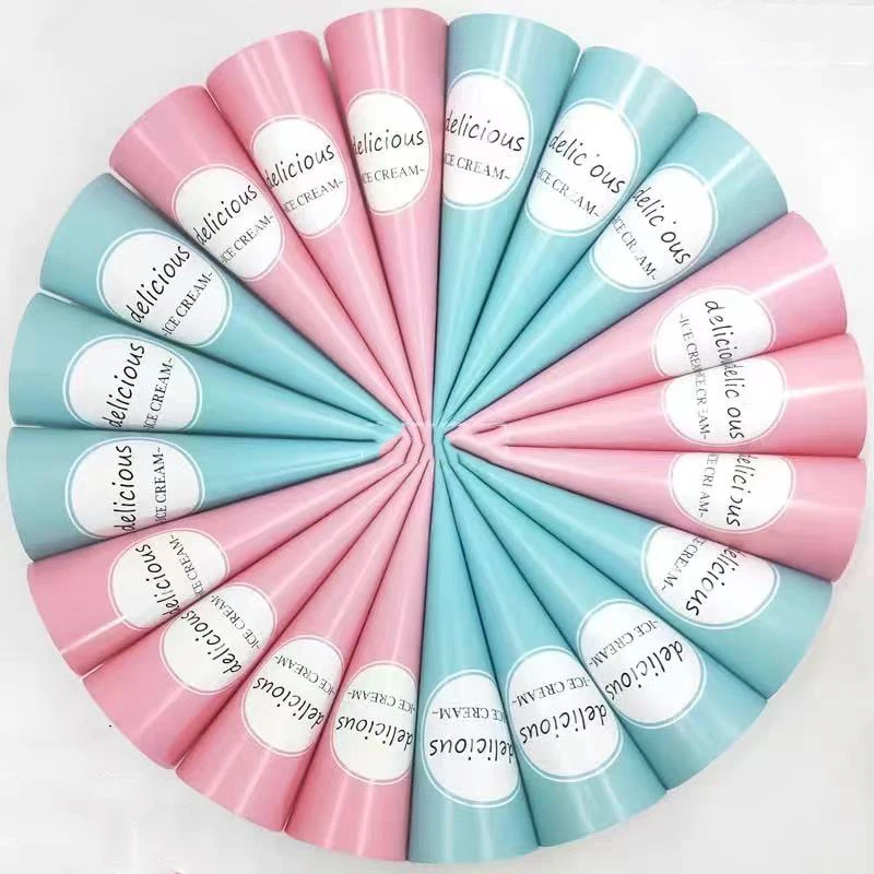 

1000Pcs Ice Cream Cone Paper Cover Disposable Cones Tray Paper Sleeve DIY Home Summer Party Supplies 10.8x4cm/4.26x1.58inch
