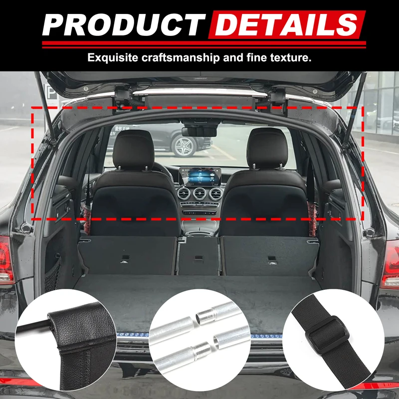 For Mercedes-Benz GLC 2016-2022 Car trunk isolation net storage bag Car modification accessories Oxford cloth black 1 piece set