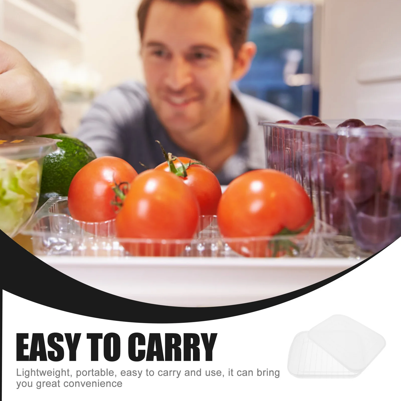 

2pcs Airtight Food Storage Containers Fresh Sealable Box For Bacon Chicken Shrimp Meat Fish Fridge Keeper Stackable Clear Cases