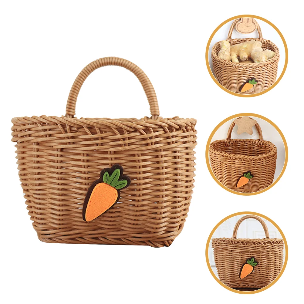 Storage Baskets Kitchen Hanging Wall Weave Garlic Large Woven for Holder Flower