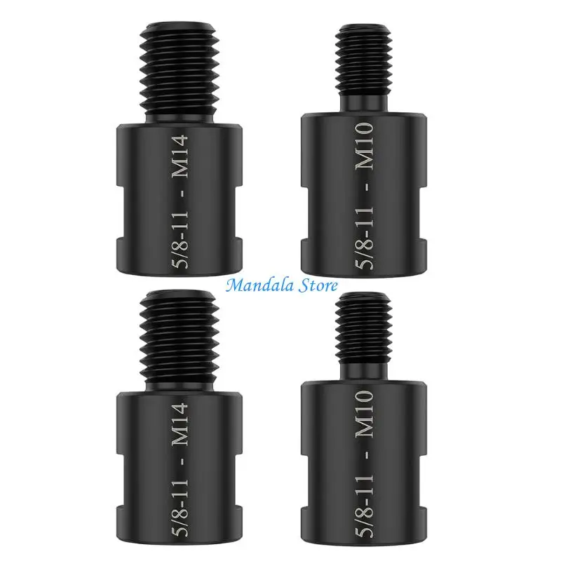 حزمة U2JC مكونة من 4 ملحقات للمطاحن العالمية تتيح تبديل الخيوط من 5/8~11 إلى M 10 وM 14 ذكر مثالية لصنفرة العمق