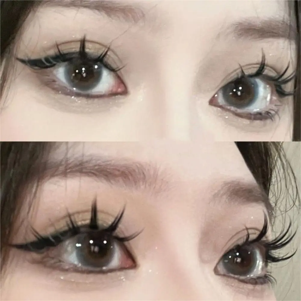 3 pares macio 3d pequeno diabo cílios postiços cosplay haste transparente tira completa mangá cílios ferramentas de maquiagem grosso feminino